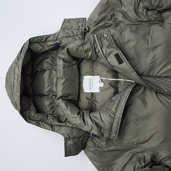 Hudson North Men's Olive Green Down Winter Hooded Puffer Parka Coat Sz Medium - Picture 6 of 16